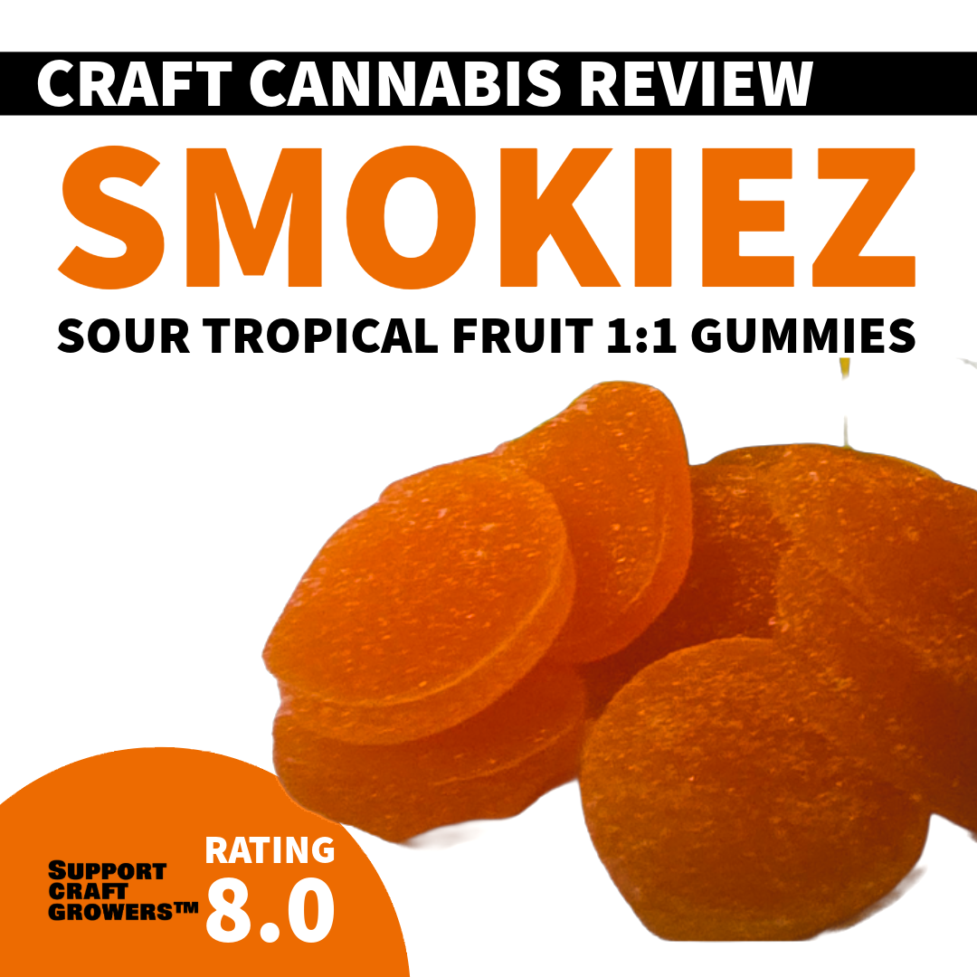 🔥 Product Review: Sour Tropical Fruit 1:1 Gummies by Smokiez 🔥
